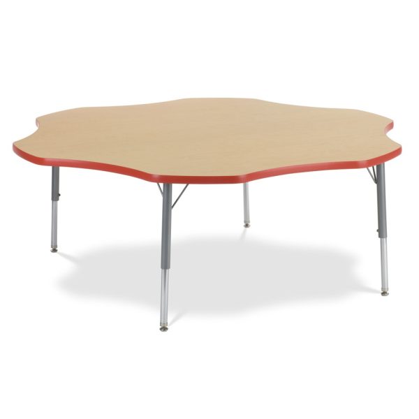 light brown, flower shaped table for schools or classroom